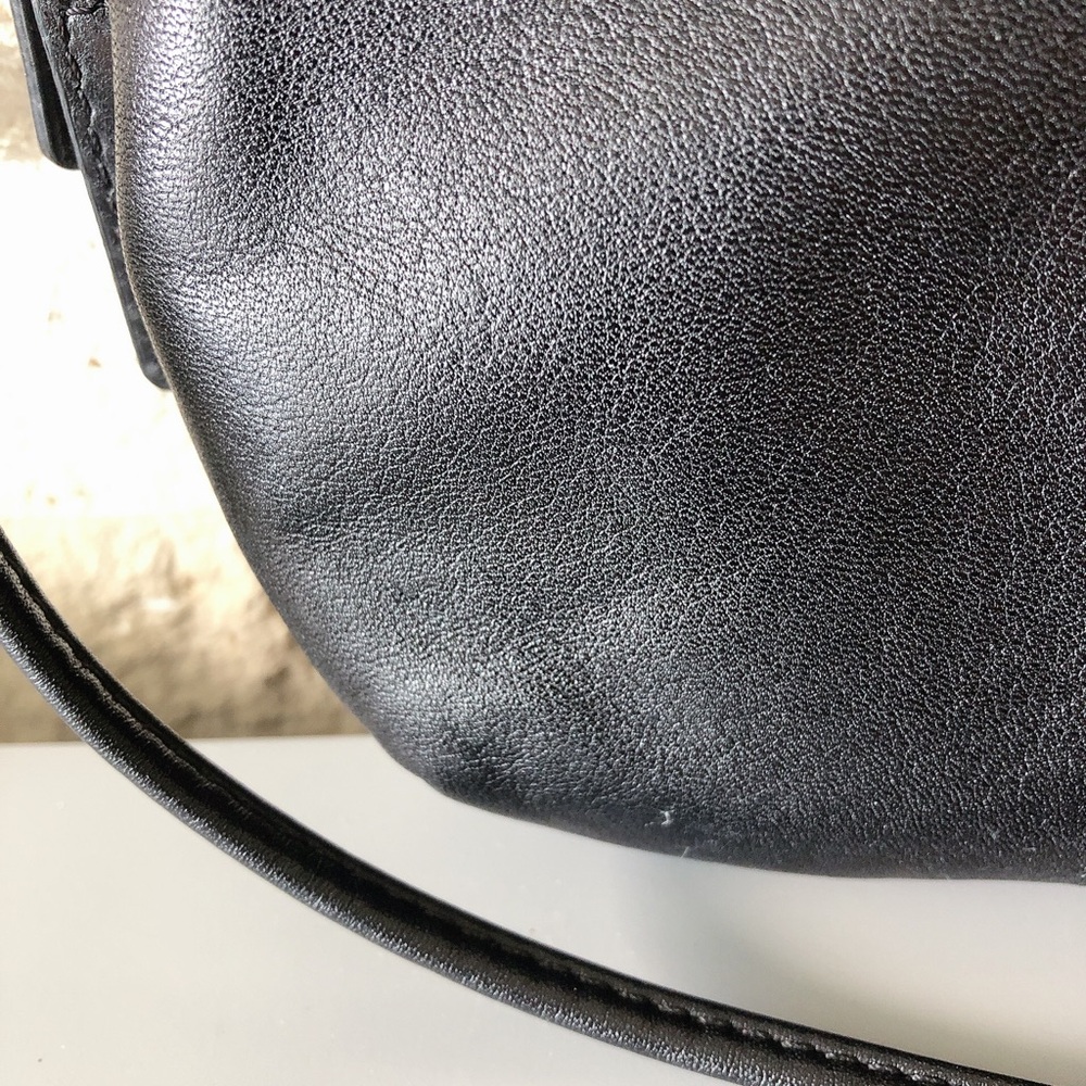 Coach black leather crossbody bag purse silver hardware wallet women’s - Picture 8 of 17